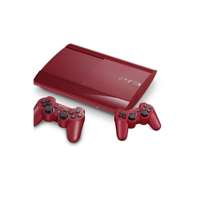 Playstation 3 Slim 500 GB (Red) + 2 Dualshock 3