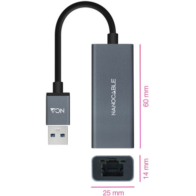 USB 3.0 to RJ45 Nanocable 10.03.0405 1000 Mbps Adapter