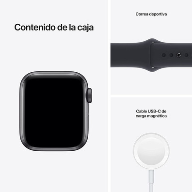 Apple Watch SE 2021 GPS 40 mm Space Grey Aluminium Box/Black Sports Correa Midnight