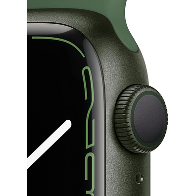 Apple Watch Series 7 GPS 41 mm Box Aluminum in Green/Green Sports Correa Trebol