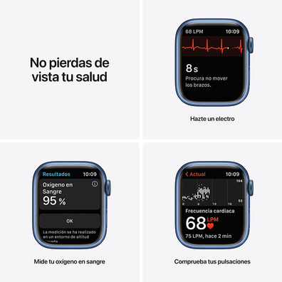 Apple Watch Series 7 GPS/Cellular 41 mm Aluminium Box in Blue/Blue Sports Correa Abyss