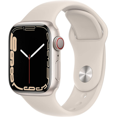 Apple Watch Series 7 GPS/Cellular 41 mm Aluminium Box in White Star/White sports strap