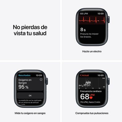 Apple Watch Series 7 GPS/Cellular 41 mm Aluminium Box in Black Midnight/Black sports strap