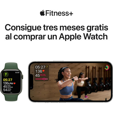 Apple Watch Series 7 GPS/Cellular 41 mm Aluminium Box in Black Midnight/Black sports strap