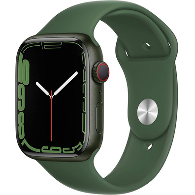 Apple Watch Series 7 GPS/Cellular 45 mm Aluminium Box in Green/Green Sports Correa Trebol