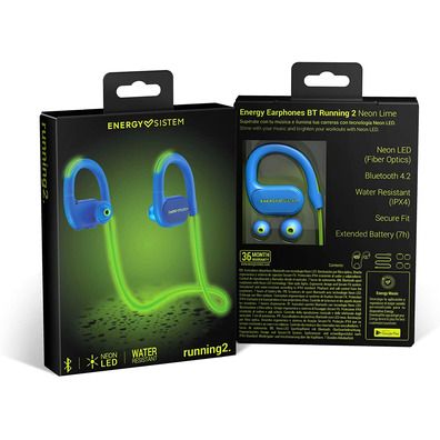 Energy Sister Running 2 Green Neon Sports Headphones