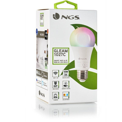 NGS Gleam Smart Bulb 1027C Cap E27/10W/806 Lumenes/2700-6500K