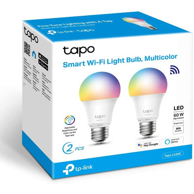 Smart bulb TP-Link TAPO L530E (2uds) E27 Multicolor