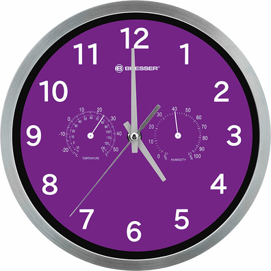 Bresser Mytime Clock Wall Termo-/Higro 25cm Violet