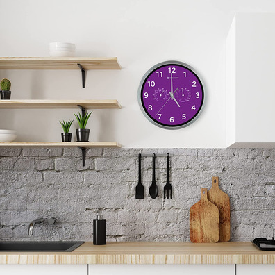 Bresser Mytime Clock Wall Termo-/Higro 25cm Violet