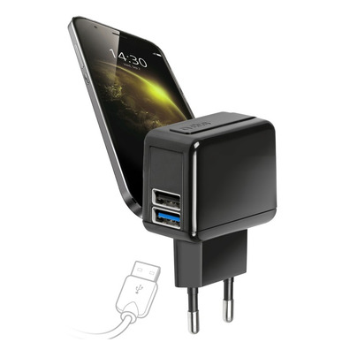 Travel charger 2 USB ports with energy-saving system