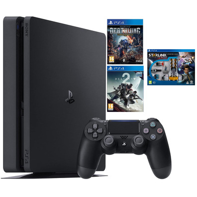 Console Playstation 4 Slim (500GB) Black + Destiny 2 + Space Hulk + Starlink