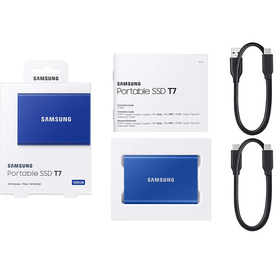 External Disk SSD Samsung Portable T7 500GB USB 3.2 Blue