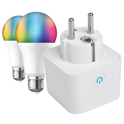 Smart Wifi Plug Muvit IO MiopaK005 + Smart Bulb A60 E27 9W