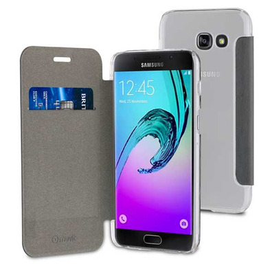 Folio Case Gray with Transparent Back Cover Samsung Galaxy A5 2017 Muvit