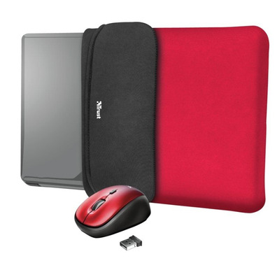 Funda + Mouse Wireless Trust Yvo 15.6 " Red