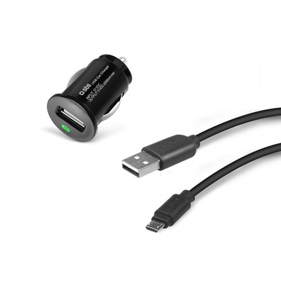 Car charger adapter USB 2000 mA + microUSB Cable SBS