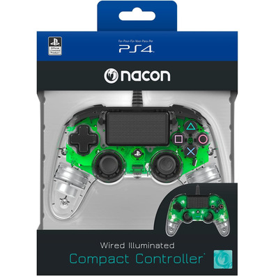 Command Nacon Compact Wired Illuminated Green Official PS4