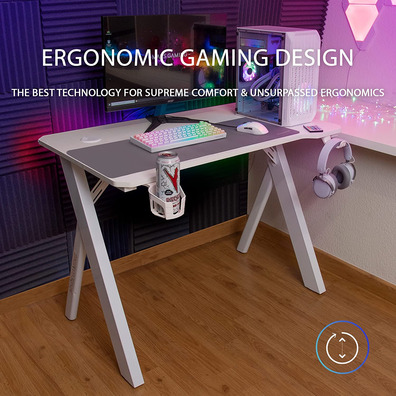 Table Gaming Mars Gaming MGD100RGB 100x60x74 cm White