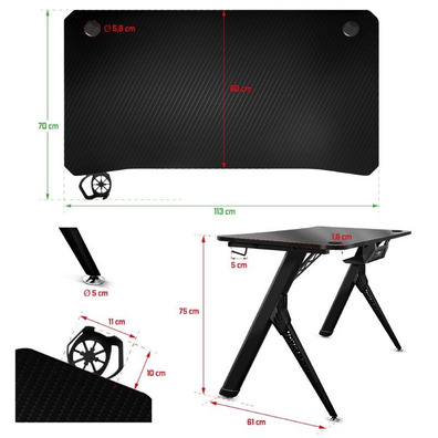 Table Gaming Spirit of Gamer Headquarter 200 Black