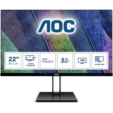 AOC 22V2Q 21.5 " Full HD Black Monitor