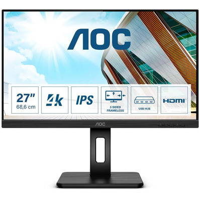 AOC U27P2 27 " 4K Multimedia Black Monitor