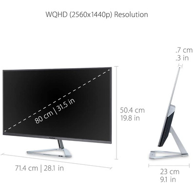 32 '' Viewsonic VX3276-2K-MHD Silver LED Monitor