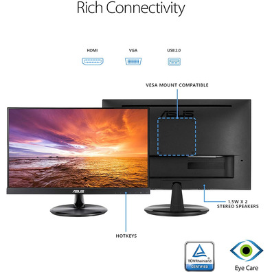 Professional Touch Monitor Asus VT229H 21.5 " Full HD Multimedia Black