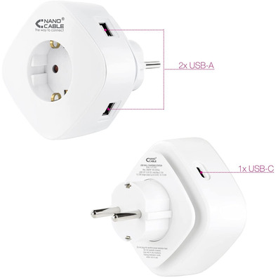 Nanocable Universal Charger 3 USB sockets