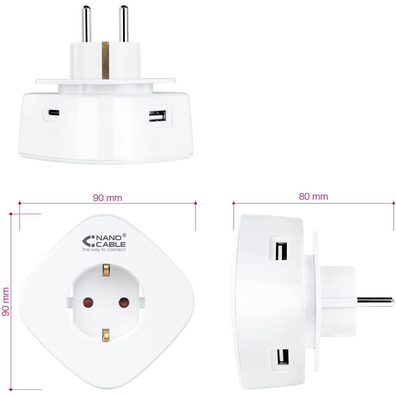 Nanocable Universal Charger 3 USB sockets