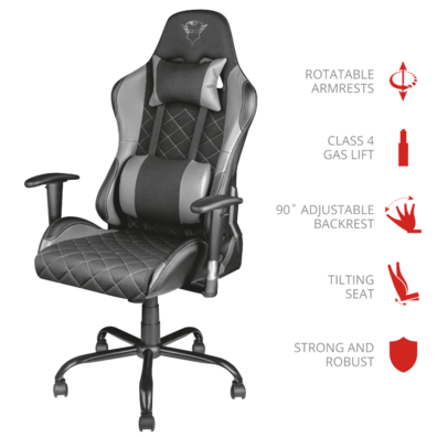 Chair Gaming Trust GTX 707 Rest Grey