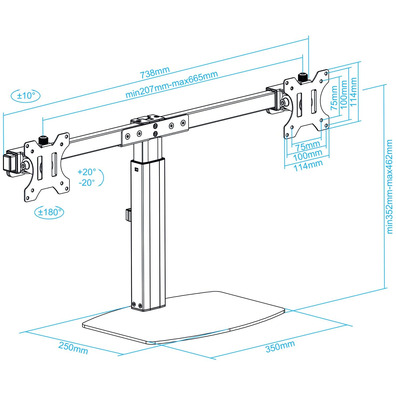 TTV/Monitor TooQ Support DB1727TN-B 17 ''-27' '