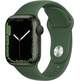 Apple Watch Series 7 GPS 41 mm Box Aluminum in Green/Green Sports Correa Trebol