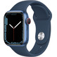 Apple Watch Series 7 GPS/Cellular 41 mm Aluminium Box in Blue/Blue Sports Correa Abyss