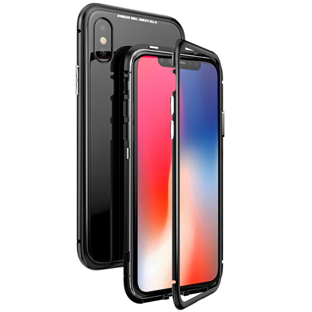 Magnetic Case with Tempered Glass iPhone X - DiscoAzul.com