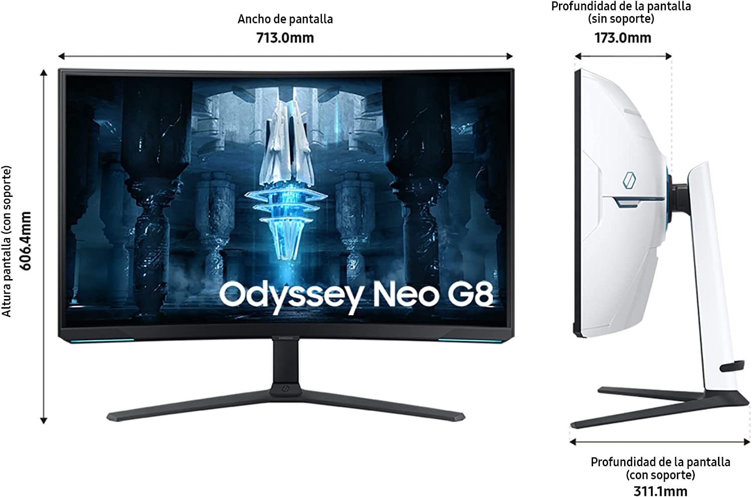 Monitor gaming curvo Samsung Odyssey NEO 32 UHD 240Hz Blanco - Monitor LED